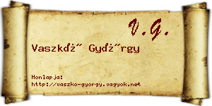 Vaszkó György névjegykártya