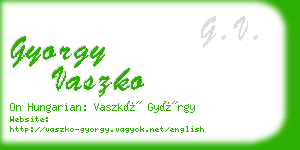 gyorgy vaszko business card